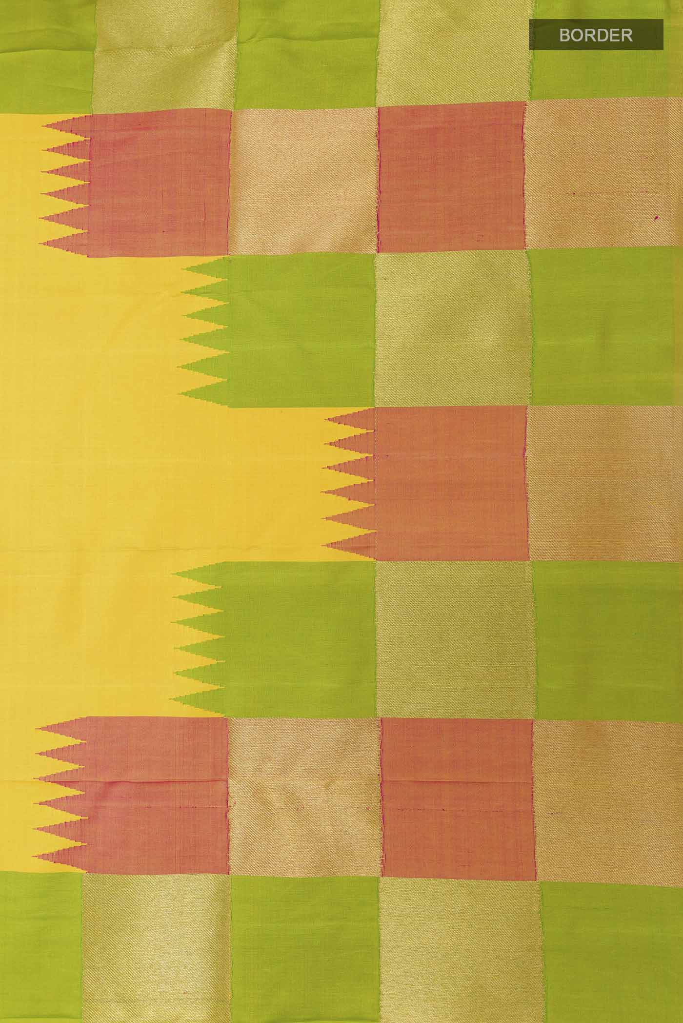 Yellow Kanchipuram Silk Saree - Image 3