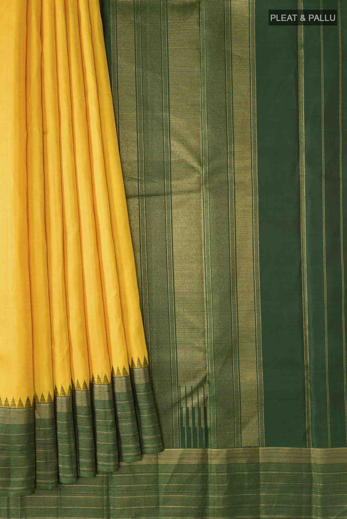 Yellow Kanjivaram Silk Saree - Image 4