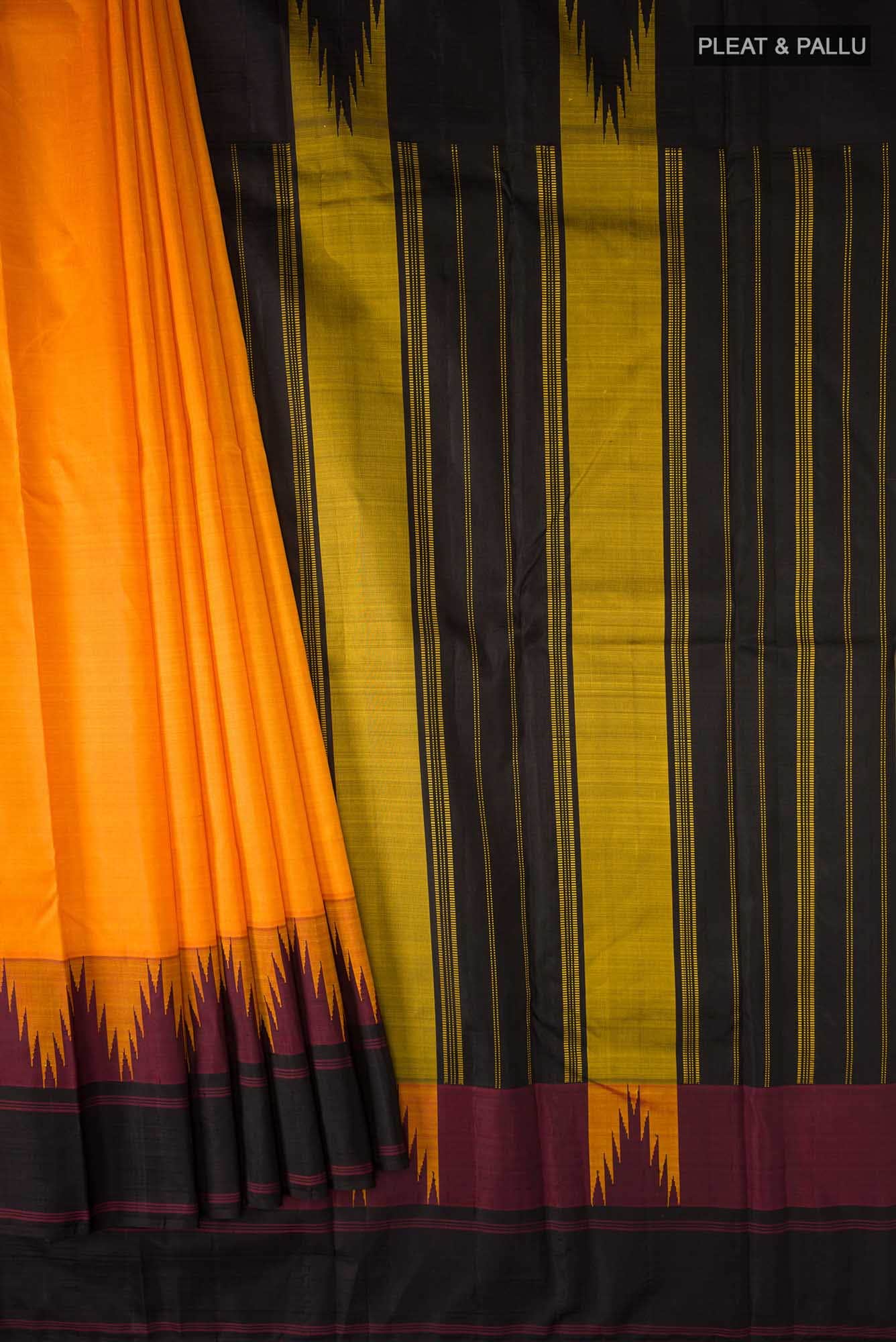 Yellow Kanchipuram Silk Saree - Image 2