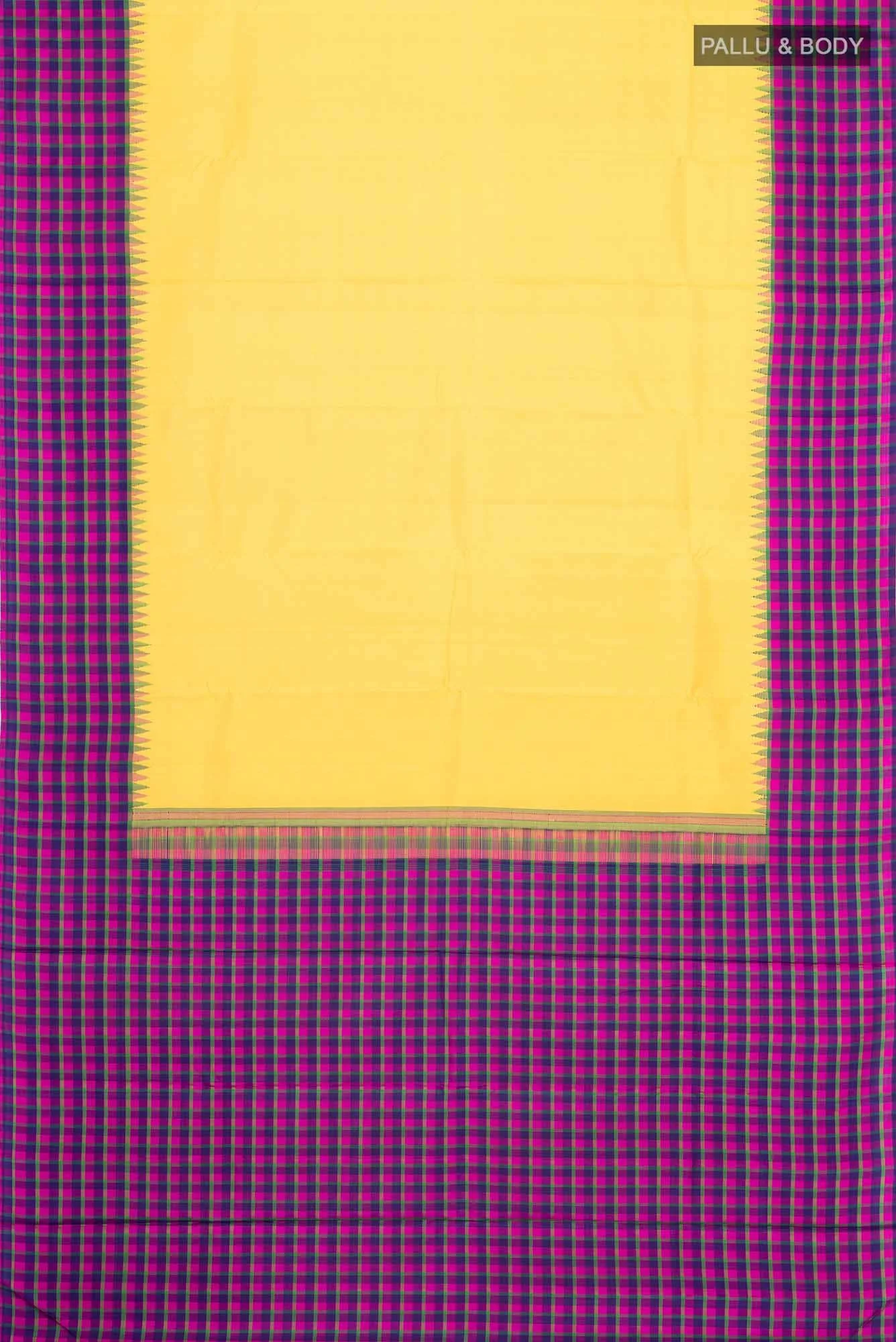 Yellow Kanchipuram Silk Saree - Image 4