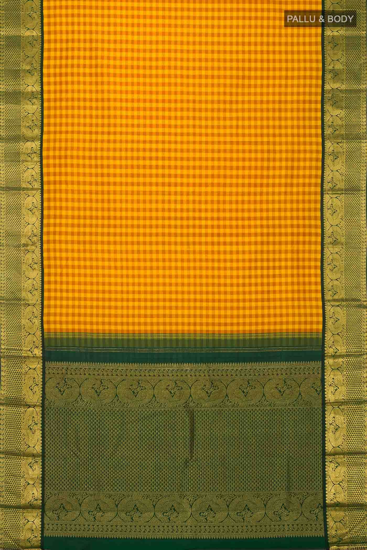 Yellow Kanchipuram Silk Saree - Image 4