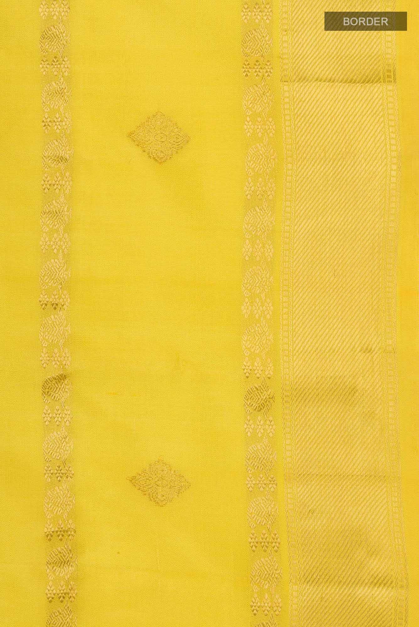 Ramya-Yellow Kanchipuram Silk Saree - Image 5