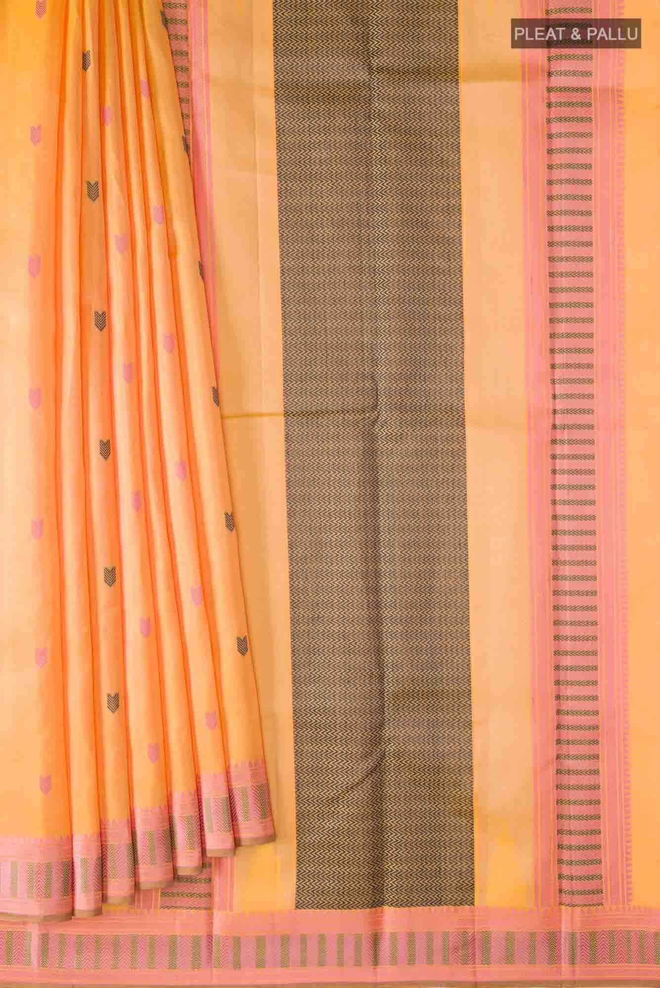Yellow Kanchipuram Silk Saree - Image 2