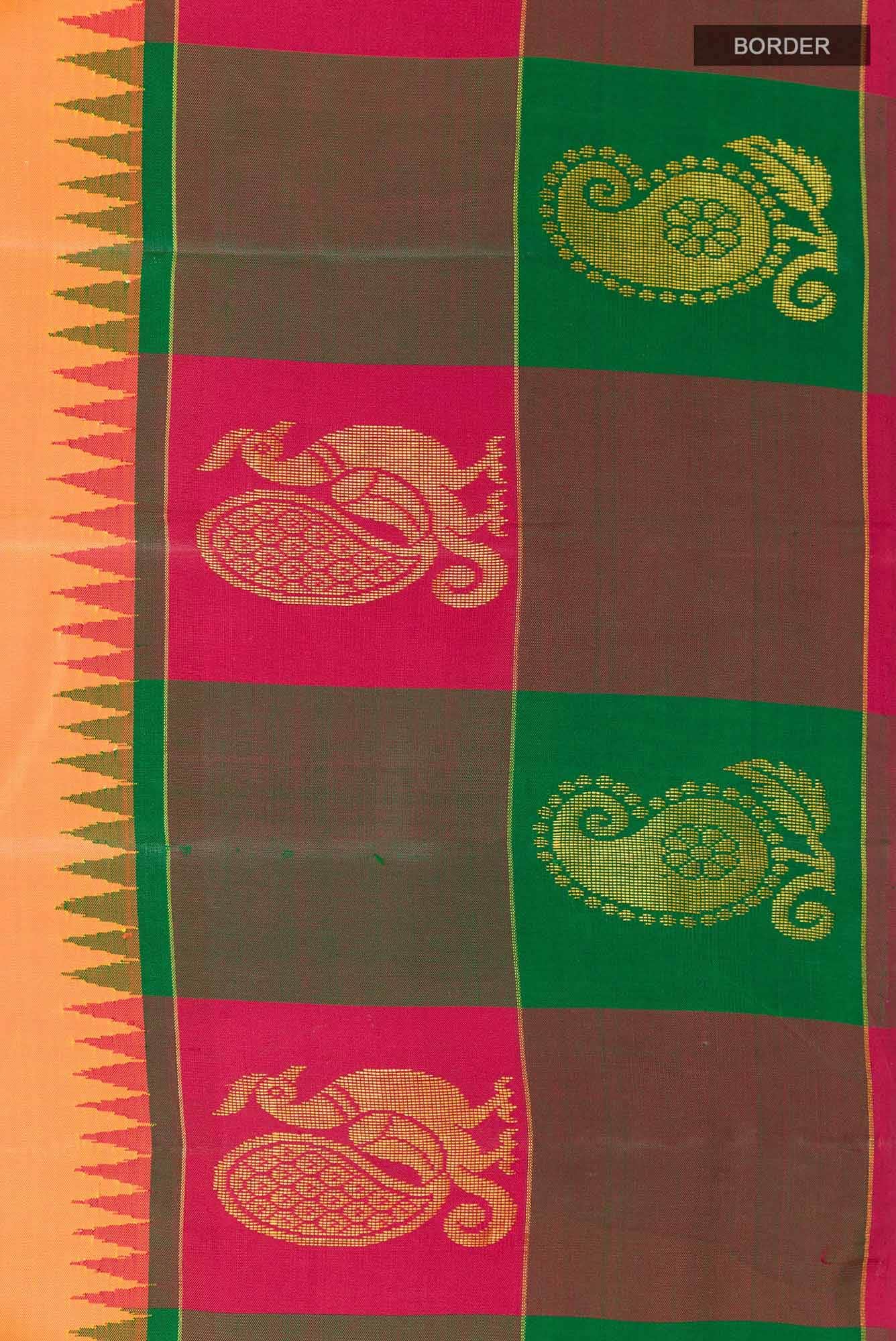 Yellow Kanjivaram Silk Saree - Image 5