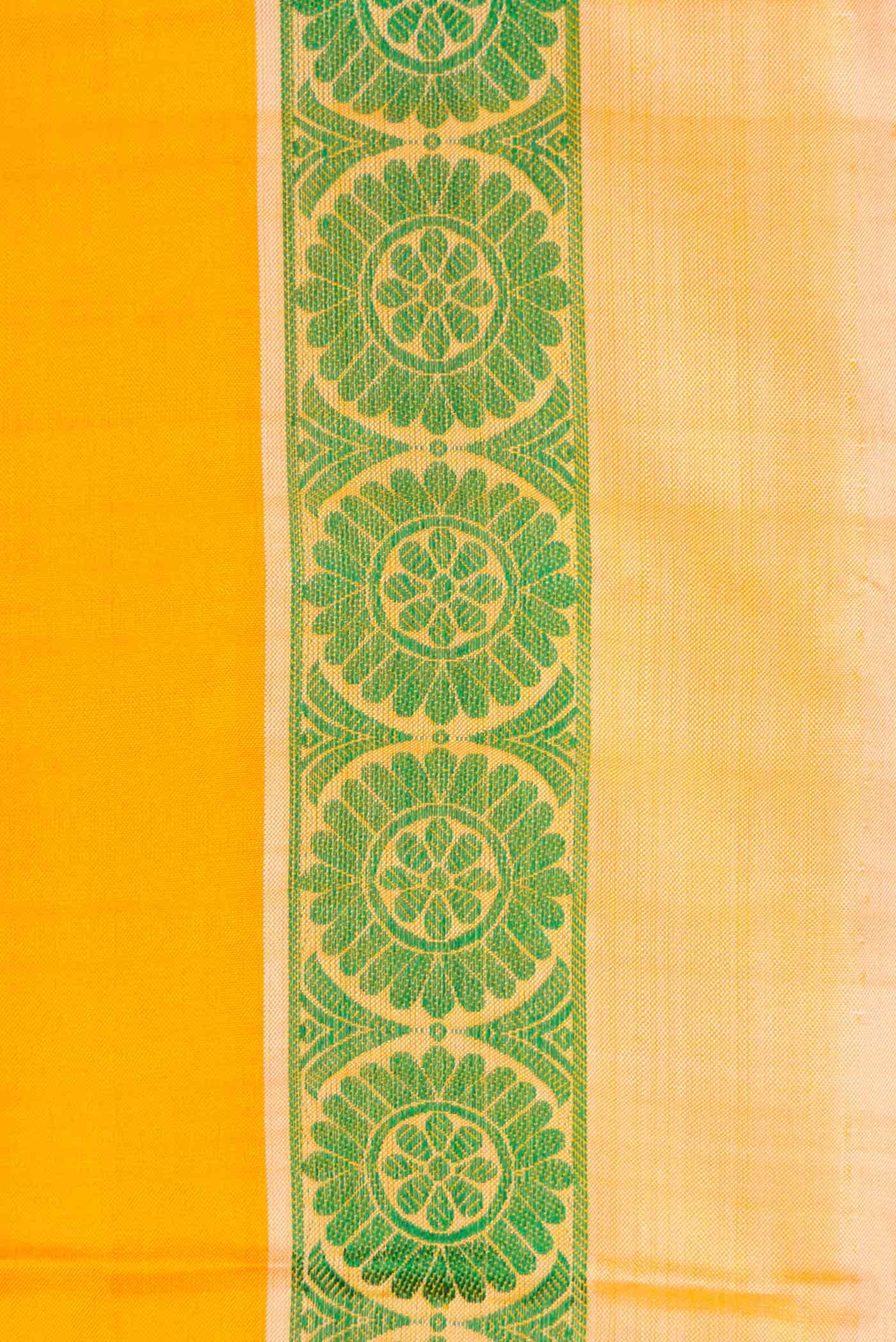 Yellow Kanjivaram Silk Saree - Image 4