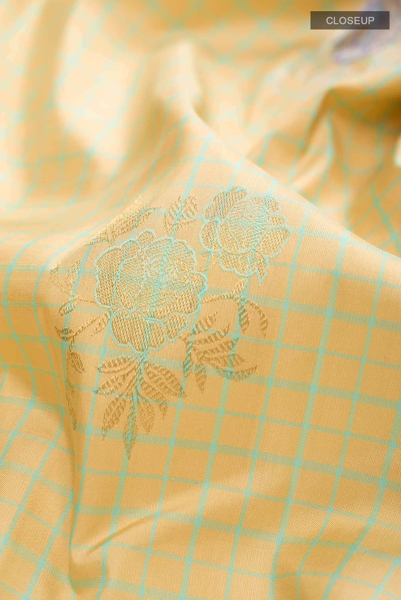 Yellow Kanjivaram Silk Saree - Image 3