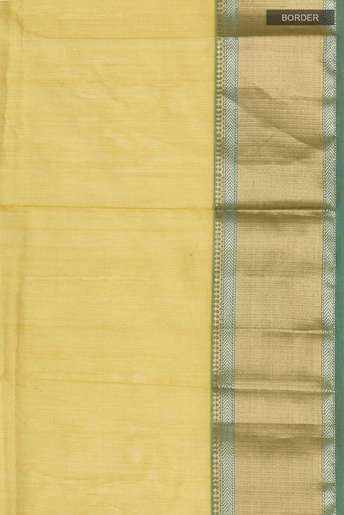 Yellow Maheshwari Silk Cotton Saree - Image 3