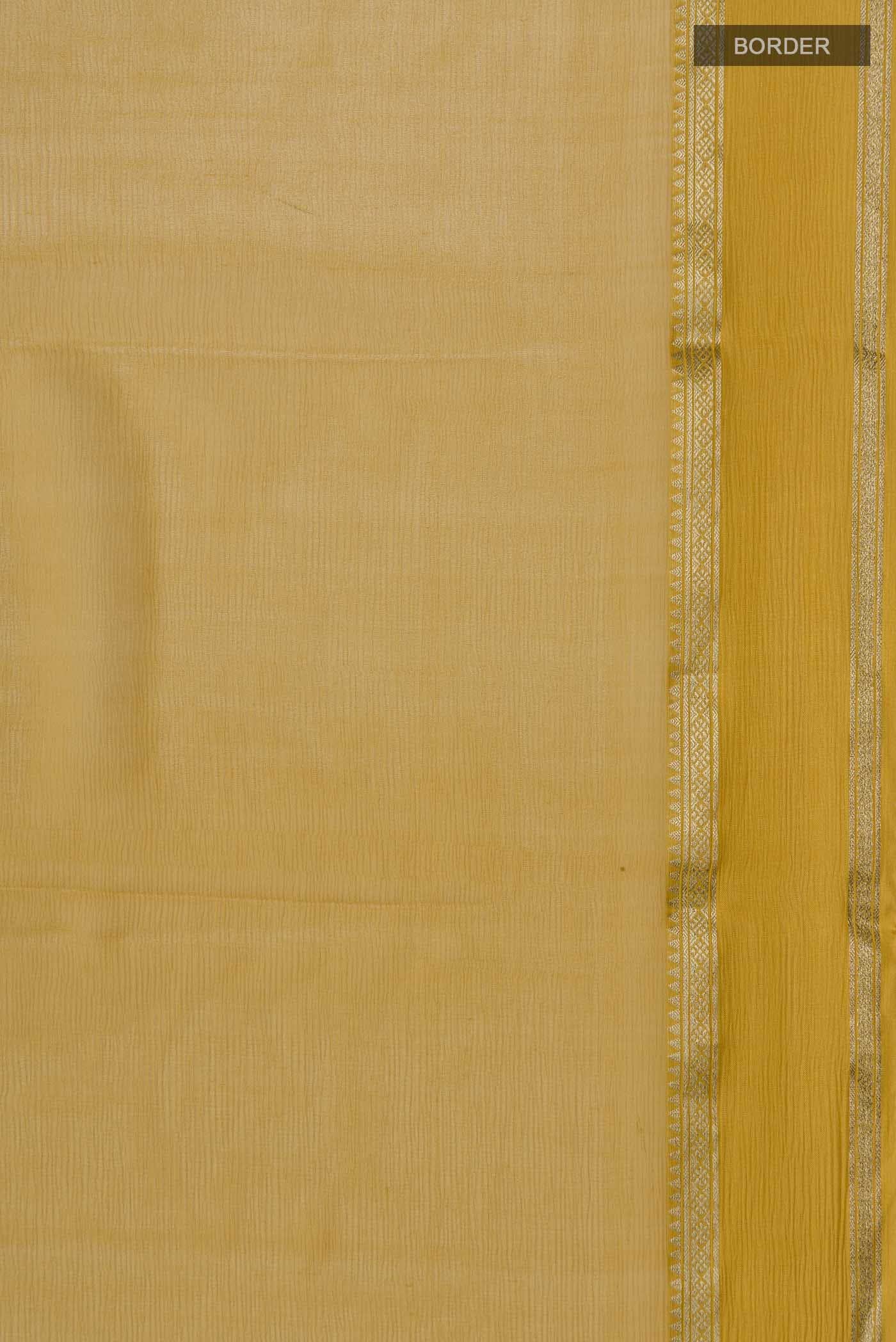 Yellow Mysore Chiffon Saree - Image 4