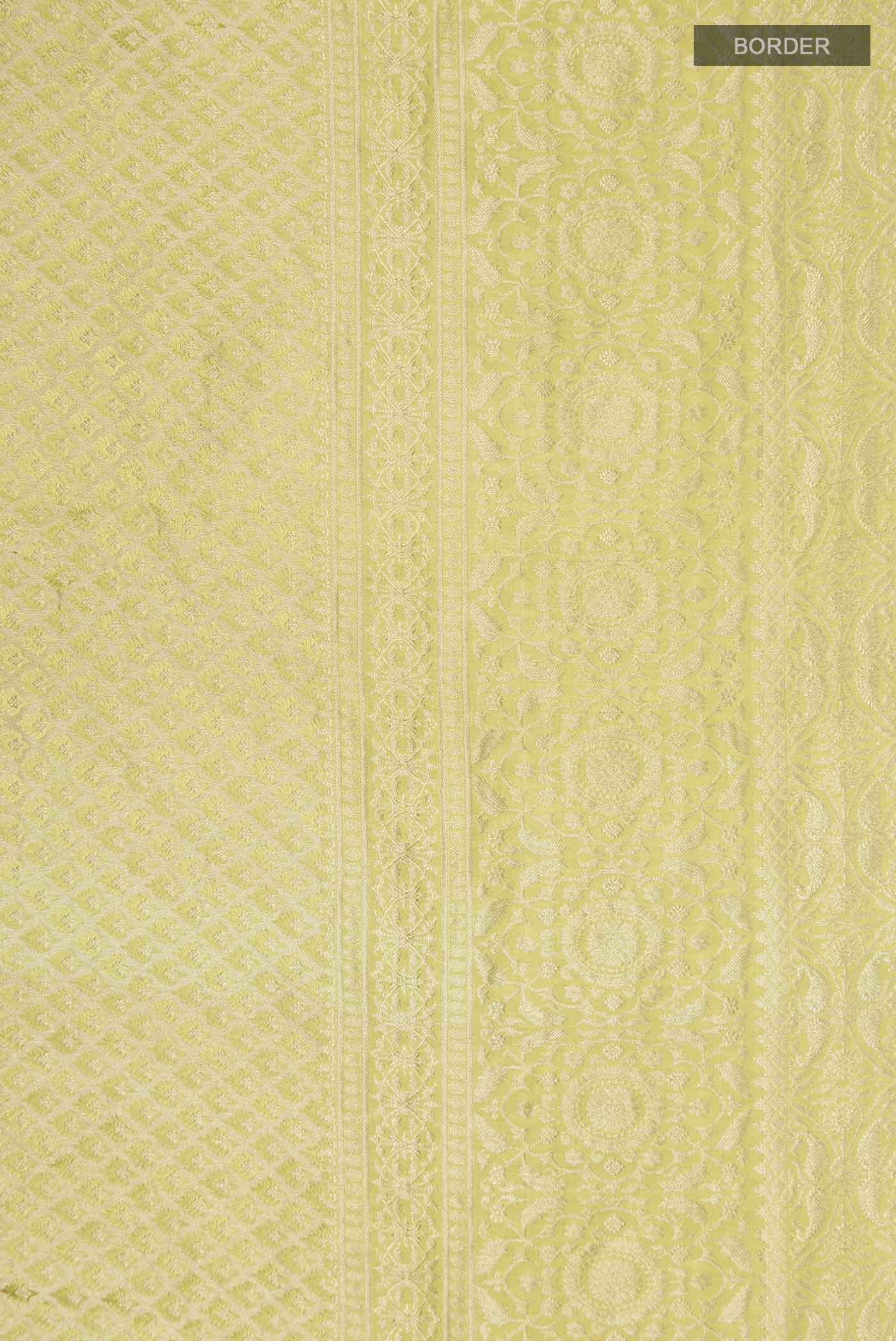 Yellow Mysore Crepe Saree - Image 3