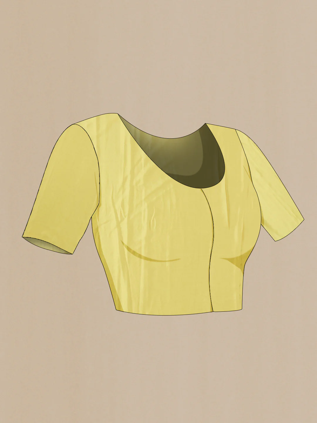 Yellow Mysore Crepe Saree - Image 5