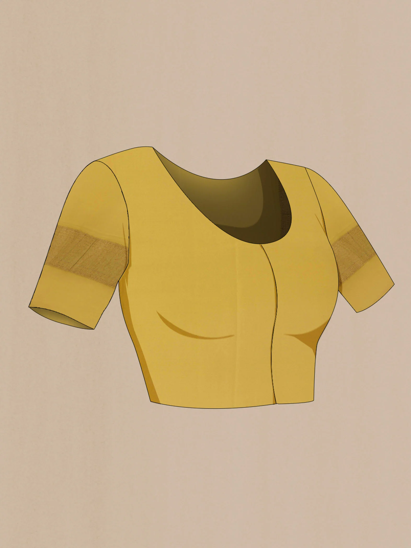 Yellow Mysore Crepe Saree - Image 2