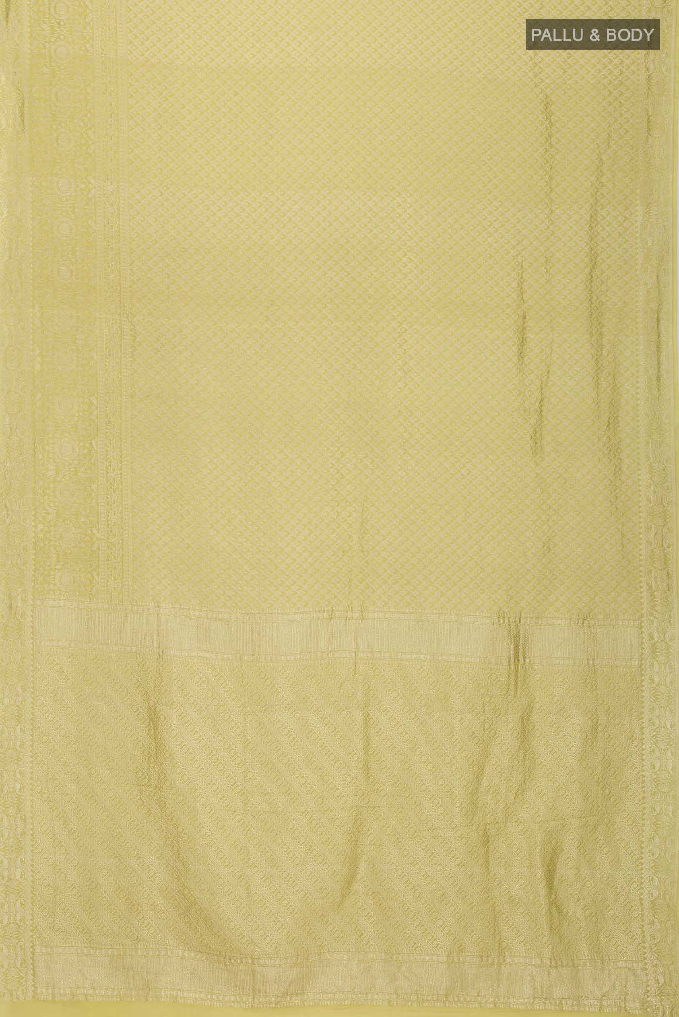 Yellow Mysore Crepe Saree - Image 6