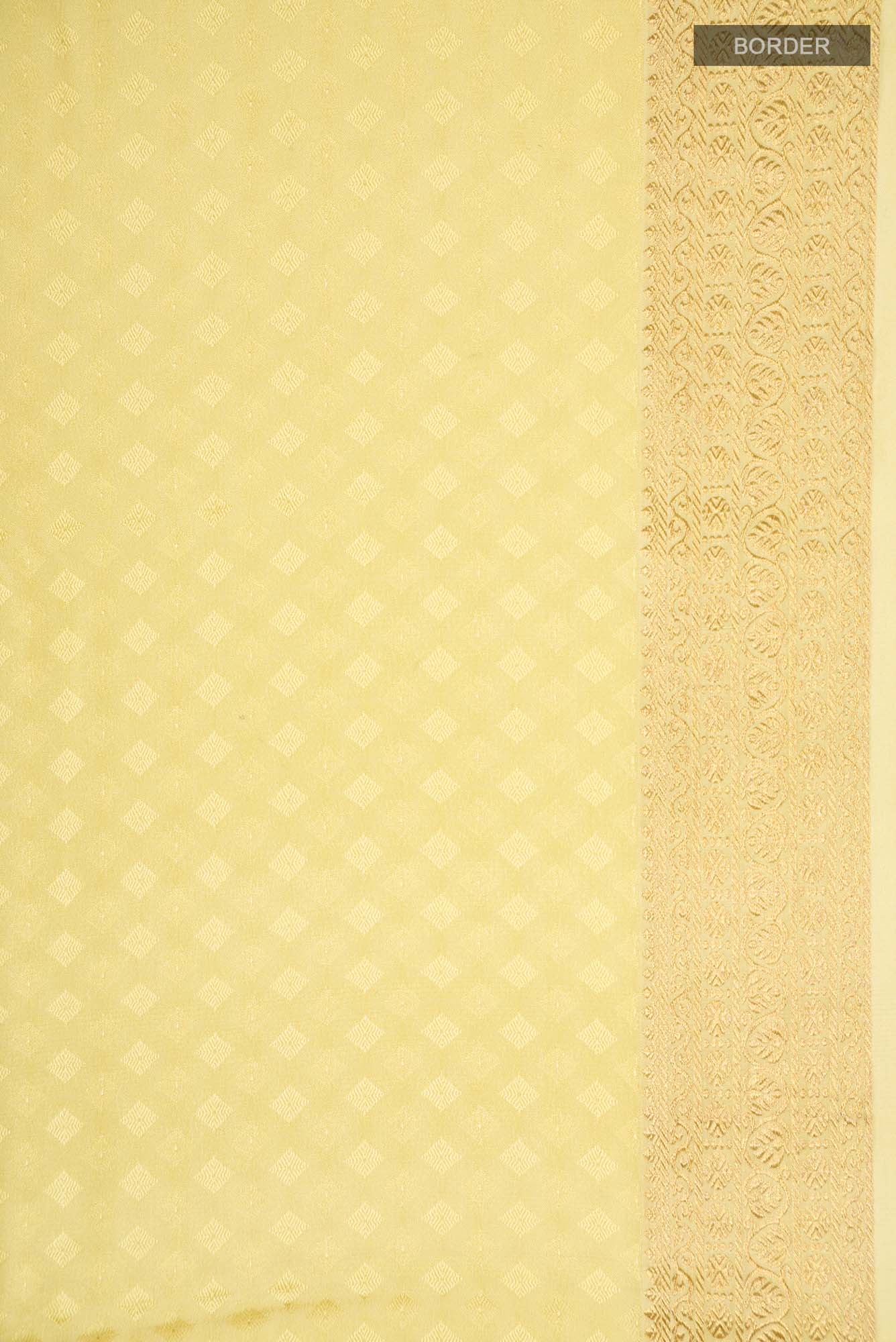 Yellow Mysore Crepe Saree - Image 4