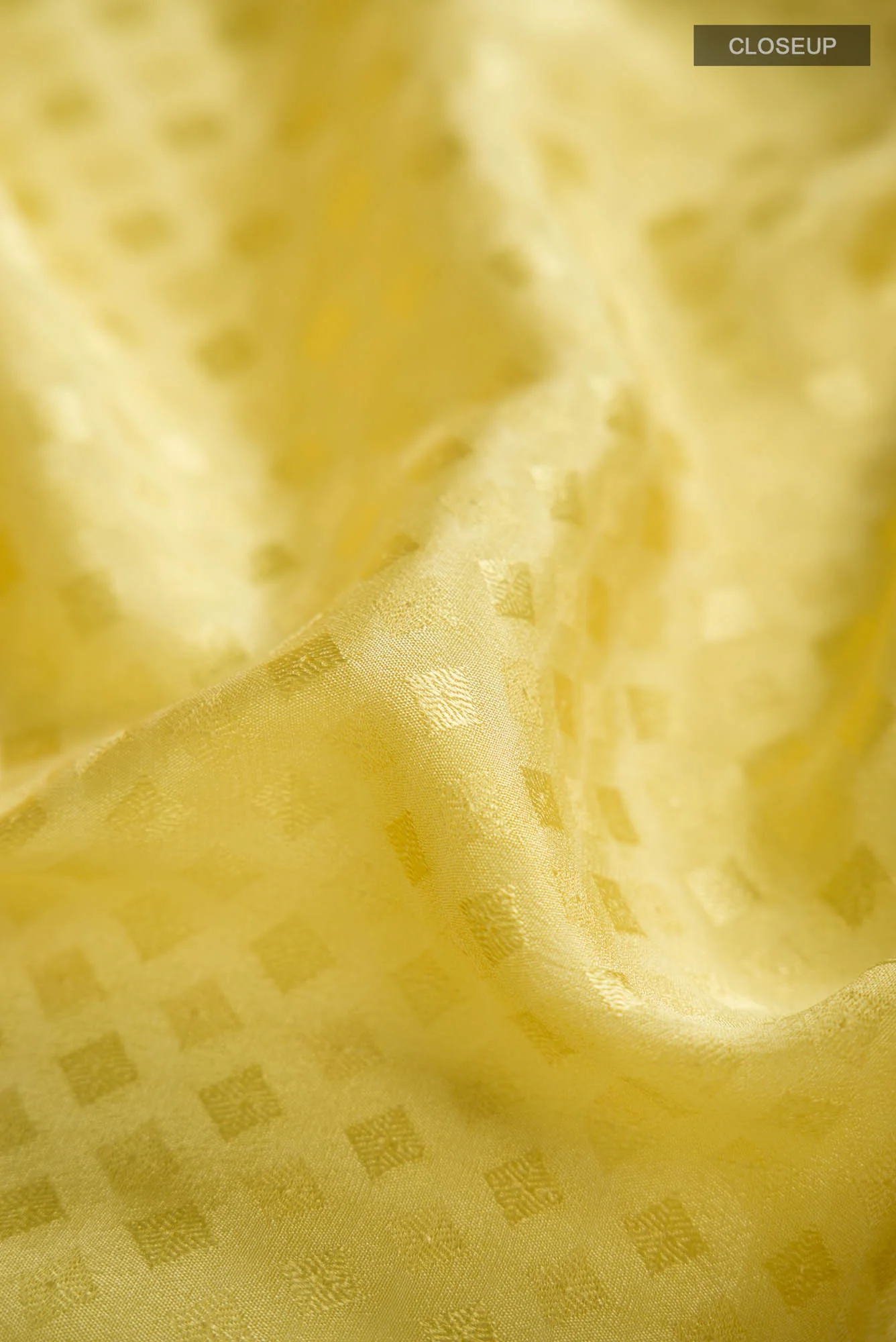Yellow Mysore Crepe Saree - Image 5