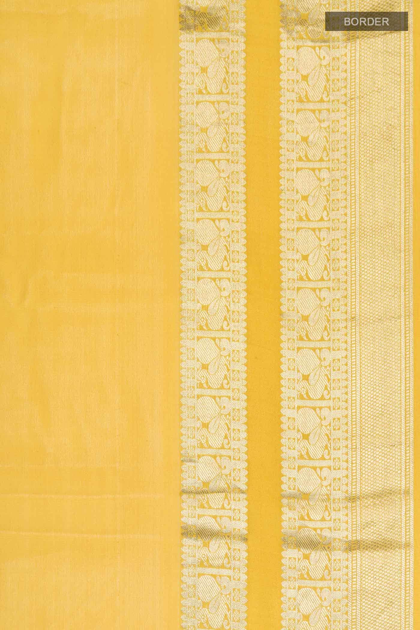 Yellow Mysore Crepe Saree - Image 4
