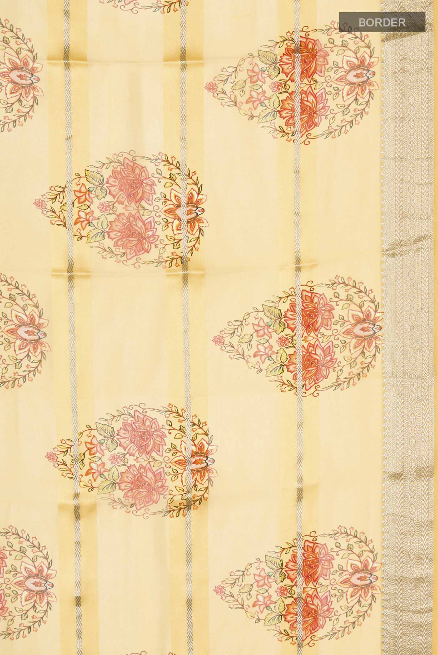 Yellow Mysore Georgette Saree - Image 3