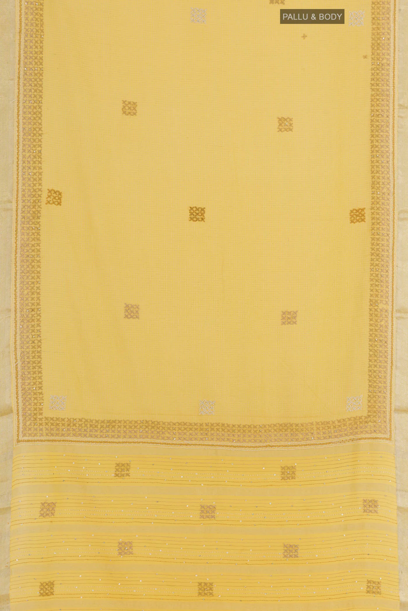 Yellow Mysore Georgette Saree - Image 3