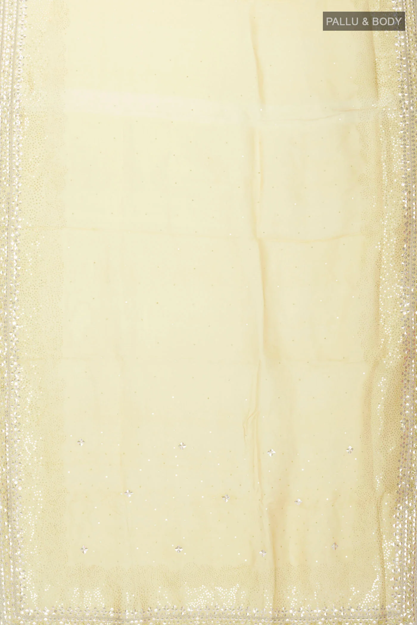 Yellow Organza Silk Saree - Image 2