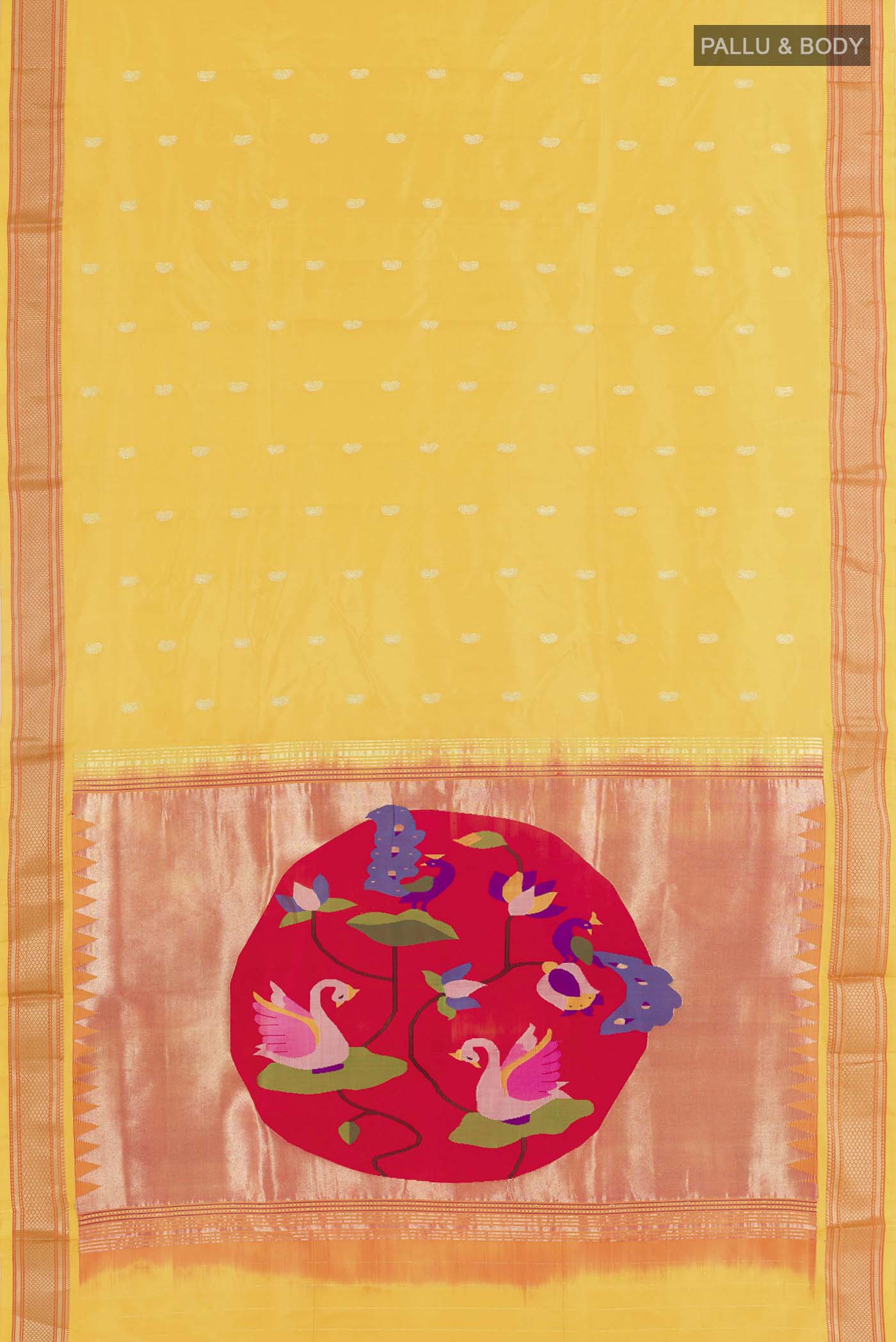 Yellow Paithani Silk Saree - Image 6
