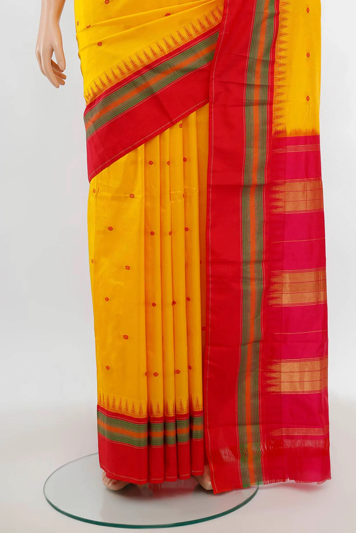 Yellow Bangalore Silk Saree - Image 3