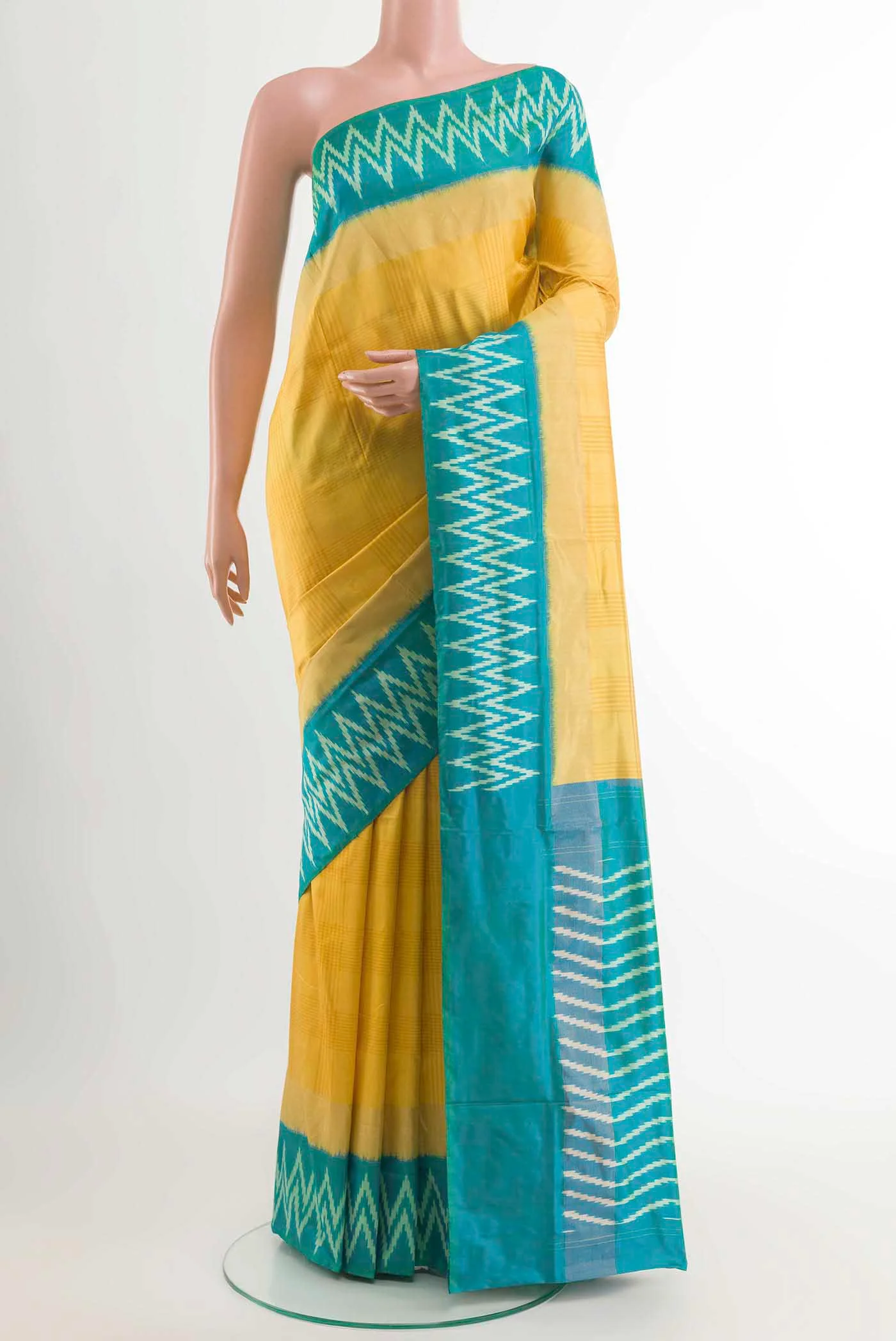 Yellow Pochampally Silk Saree
