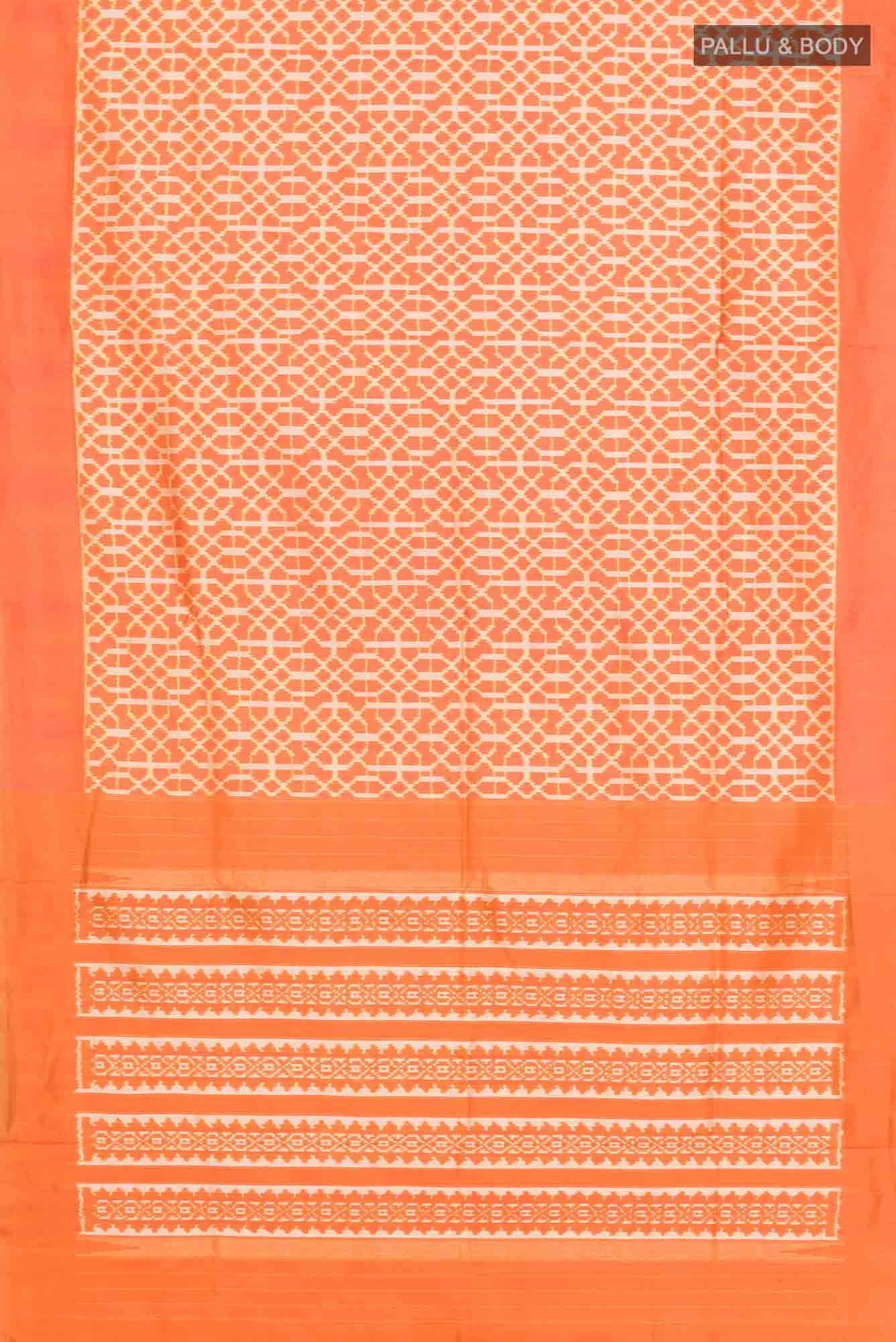 Yellow Pochampally Silk Saree - Image 4