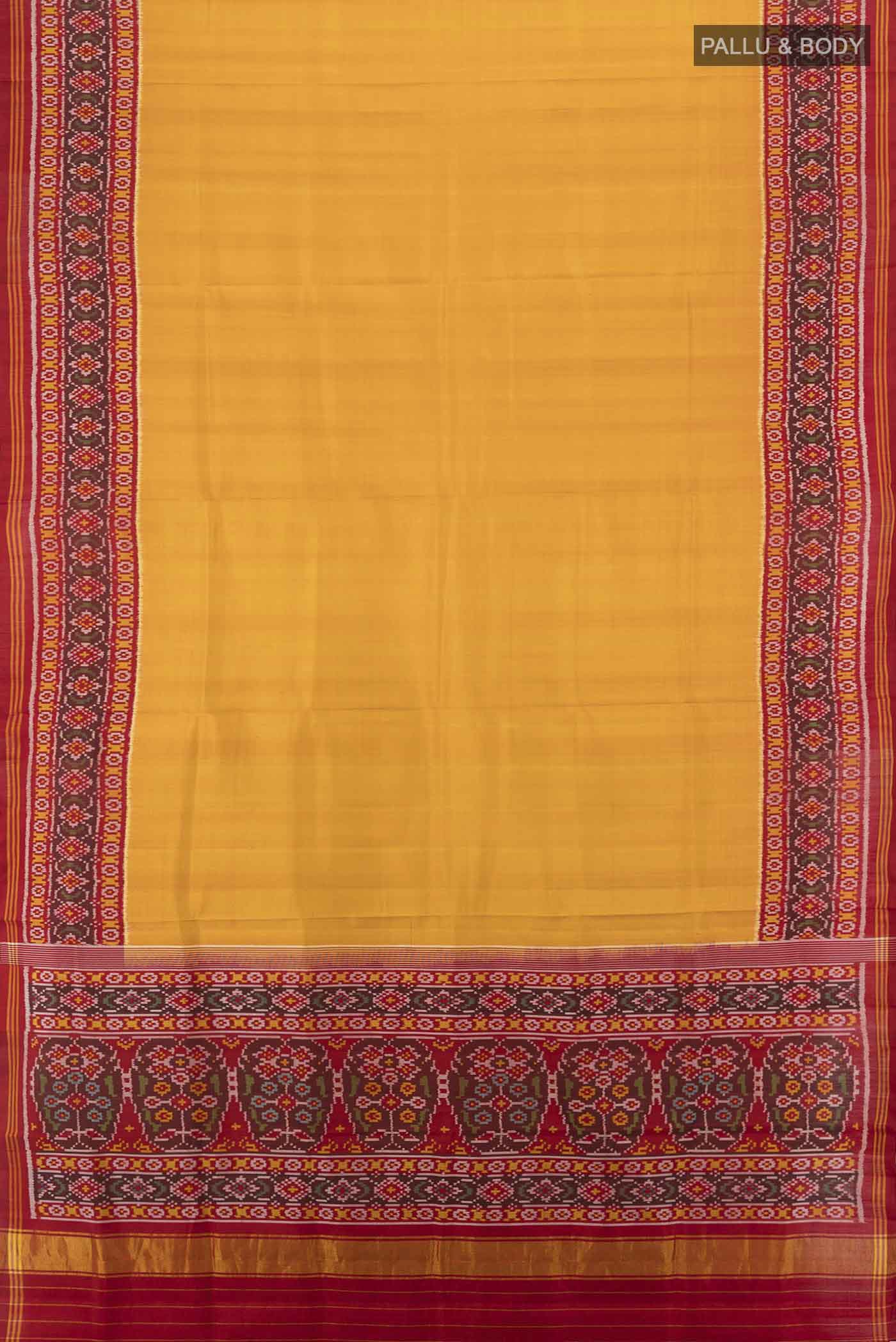 Mustard Rajkot Patola Silk Saree - Image 5