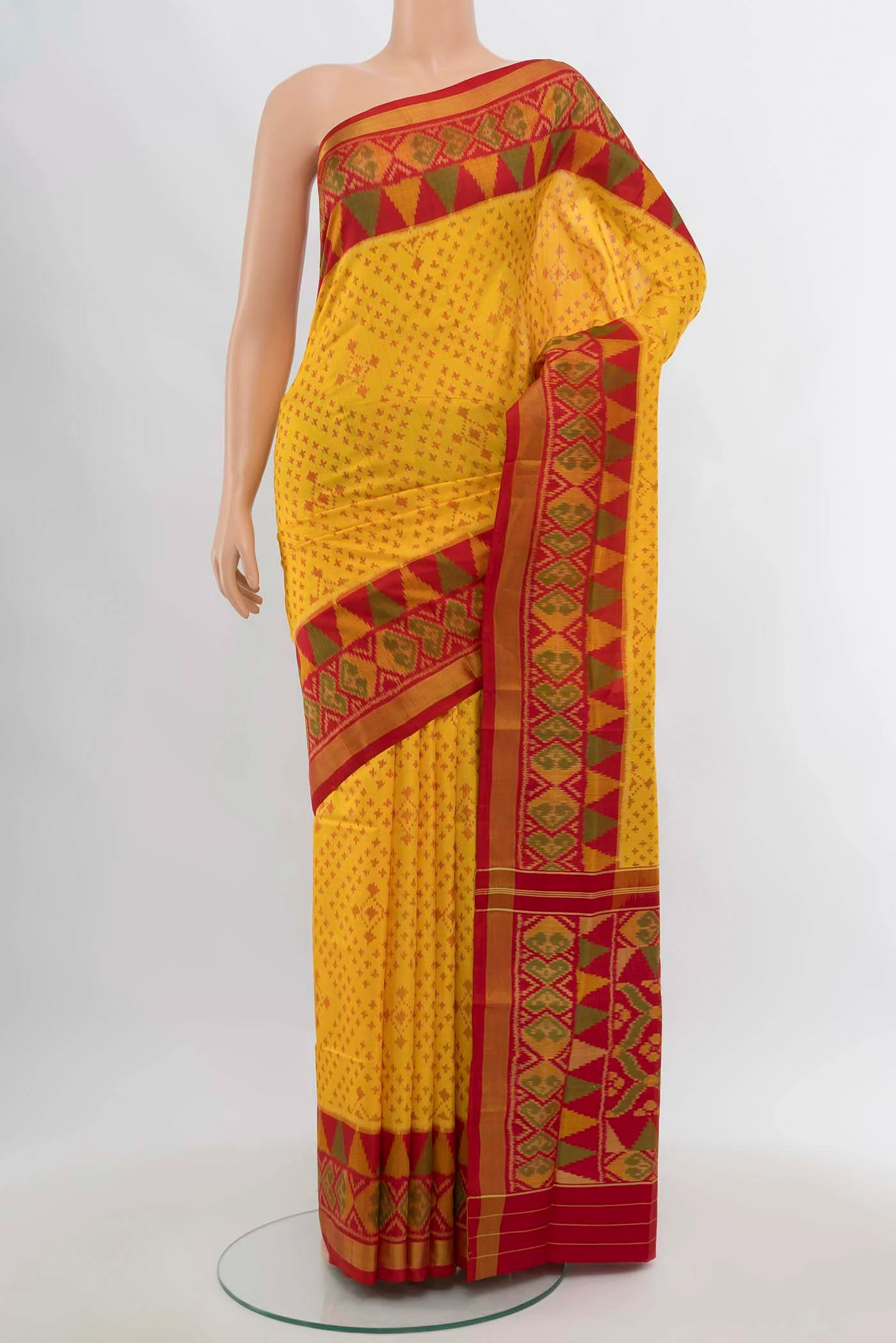 Yellow Rajkot Patola Silk Saree