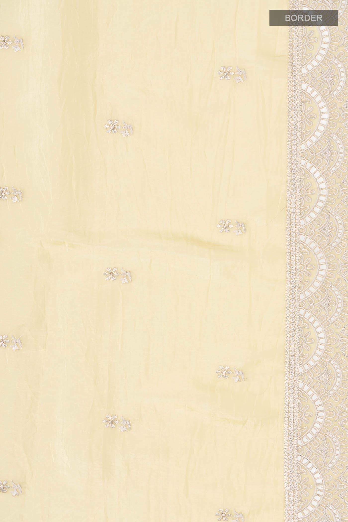 Yellow Satin Silk Saree - Image 4