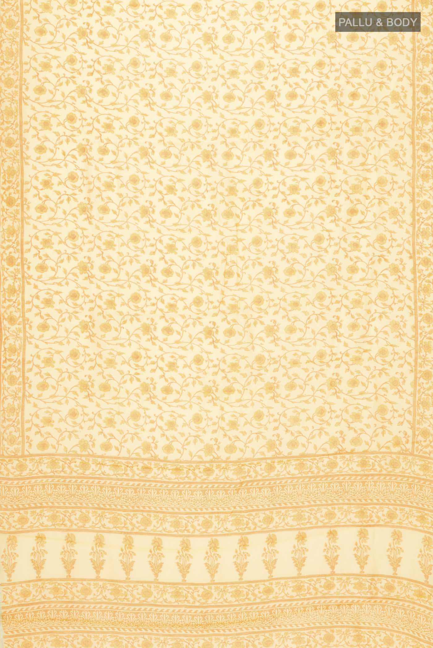 Yellow Silk Cotton Saree - Image 5