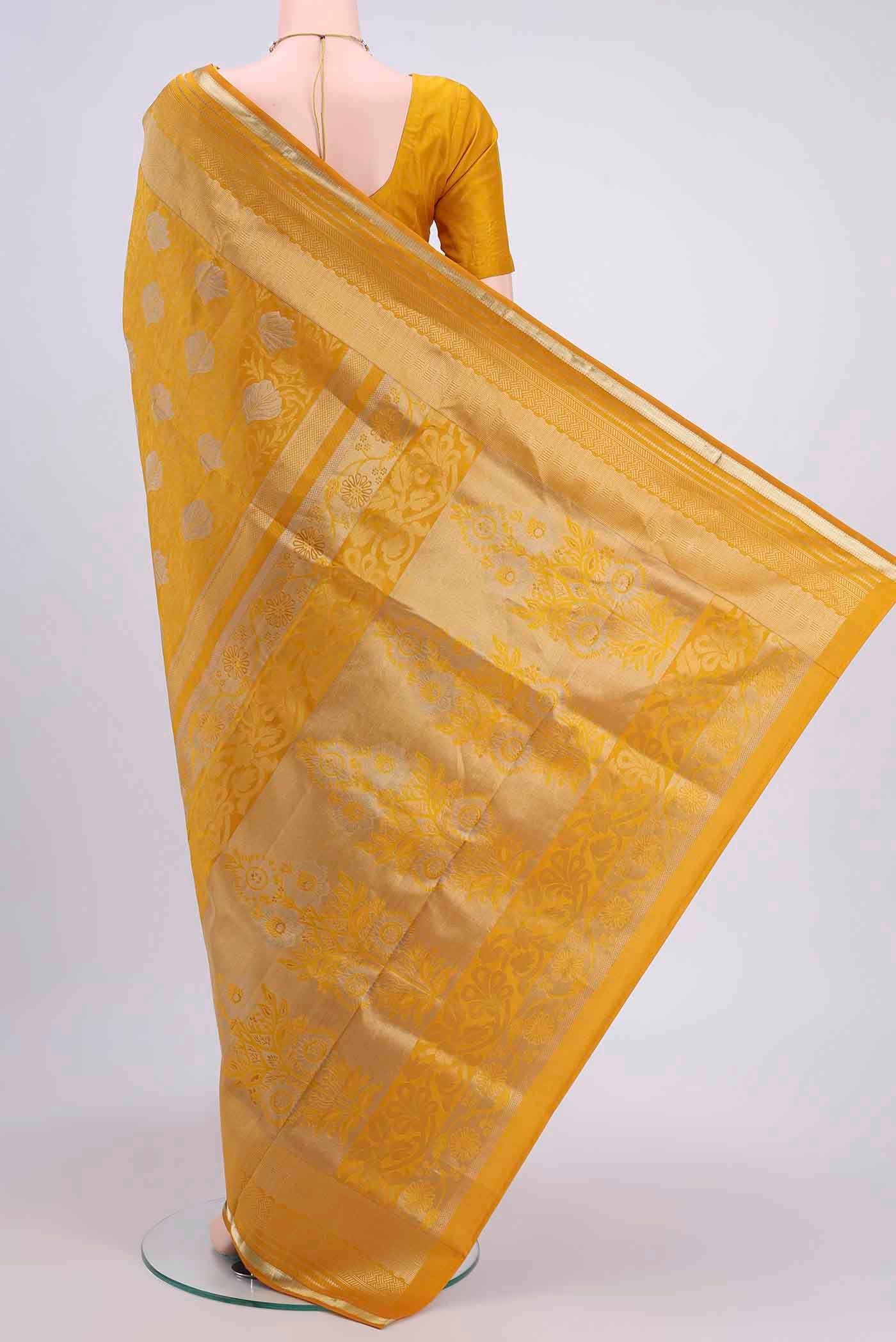 Yellow Soft Silk Saree - Image 3