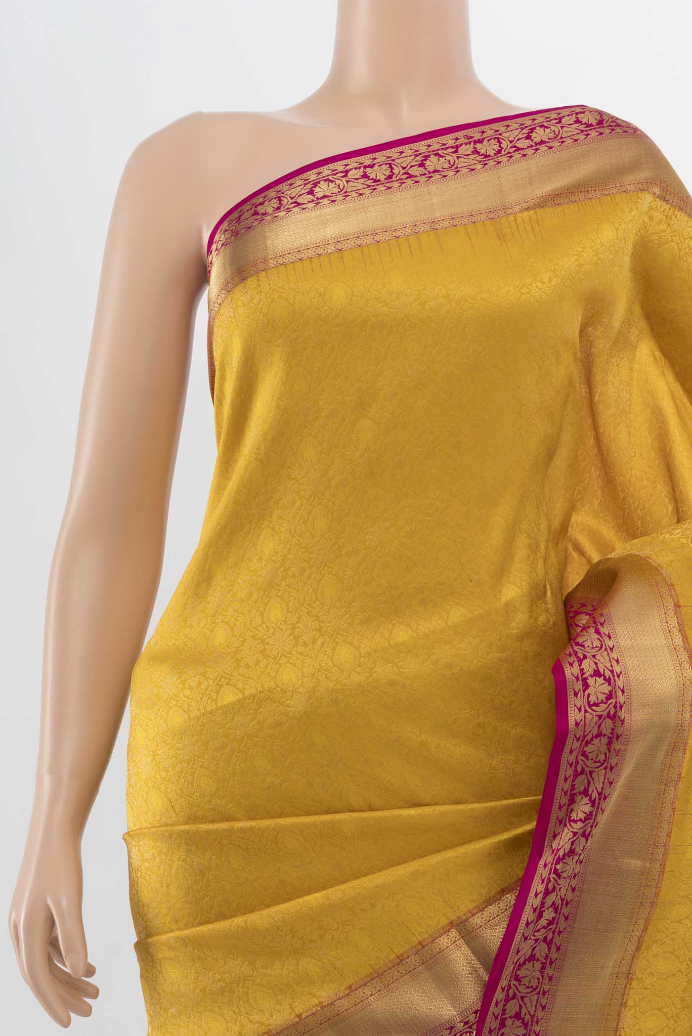 Yellow Soft Silk Saree - Image 2