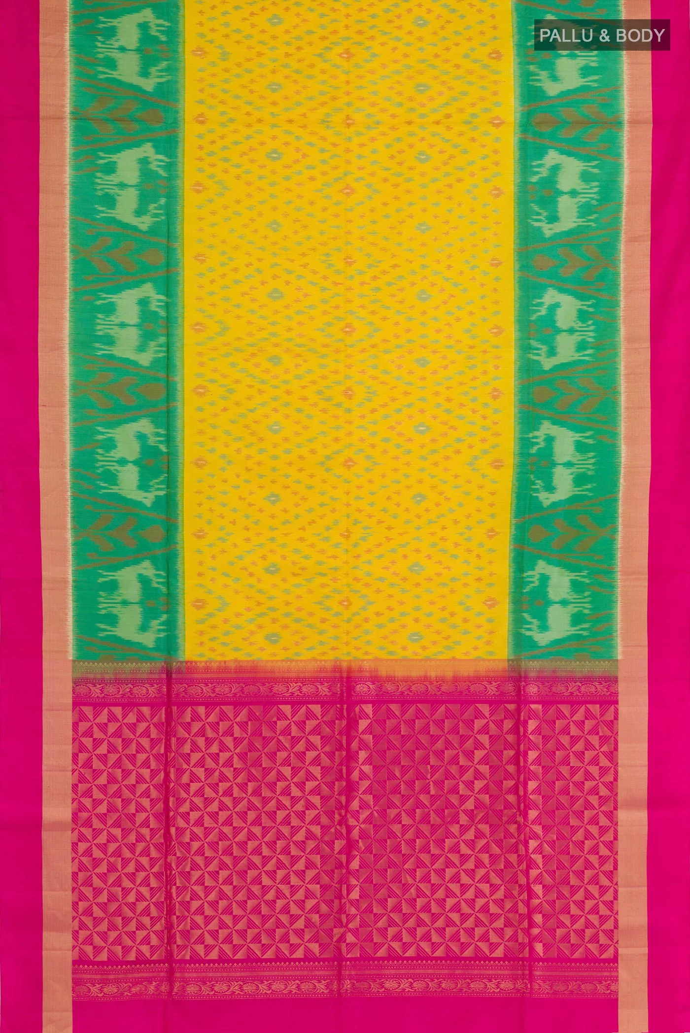 Yellow Soft Silk Saree - Image 3