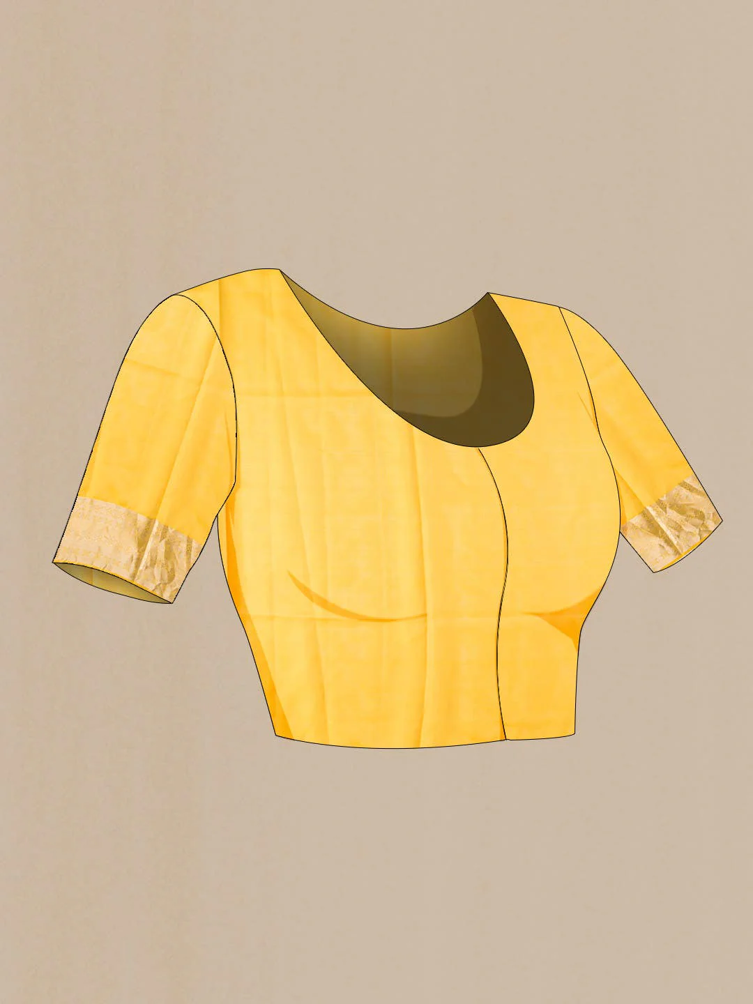 Yellow Soft Silk Saree - Image 6