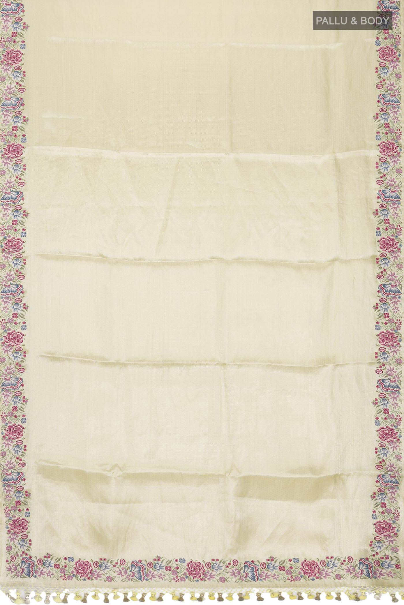 Yellow Tissue Silk Saree - Image 6