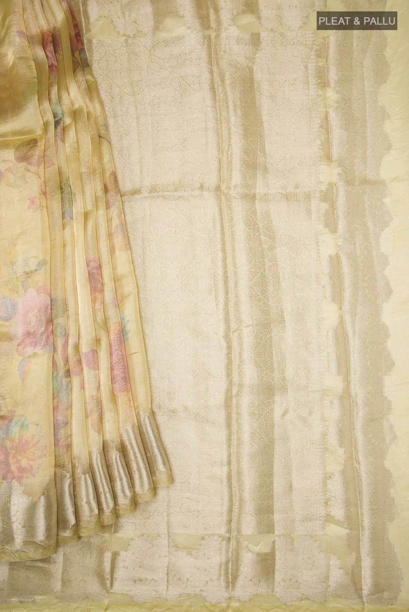 Yellow Tissue Silk Saree - Image 2