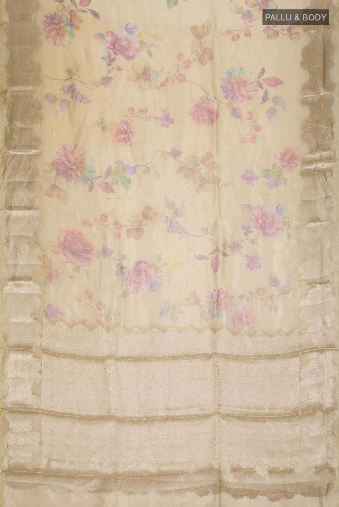 Yellow Tissue Silk Saree - Image 4
