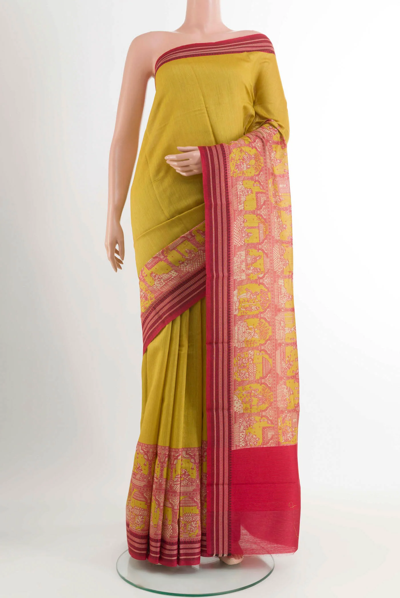 Yellow Tussar Saree