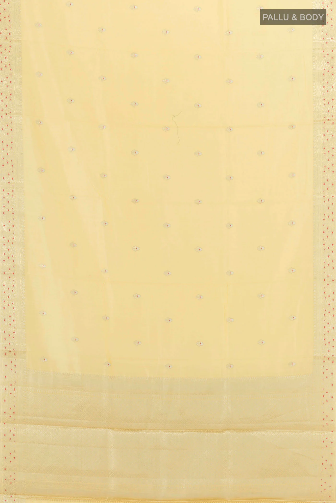 Lemon Yellow Banarasi Saree - Image 4
