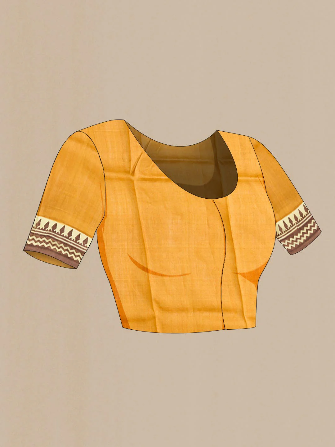 Yellow Tussar Silk Saree - Image 5